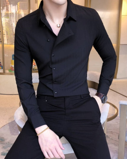 Męska koszula kopertowa o dopasowanym kroju