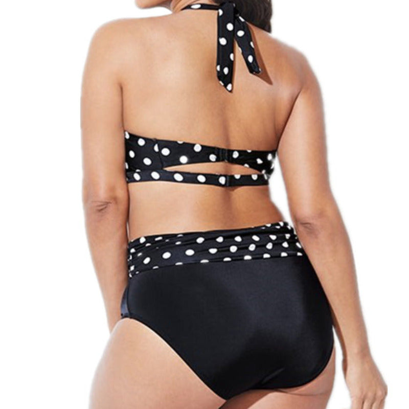 Dwuczęściowy strój kąpielowy plus size z podwójnym zapięciem