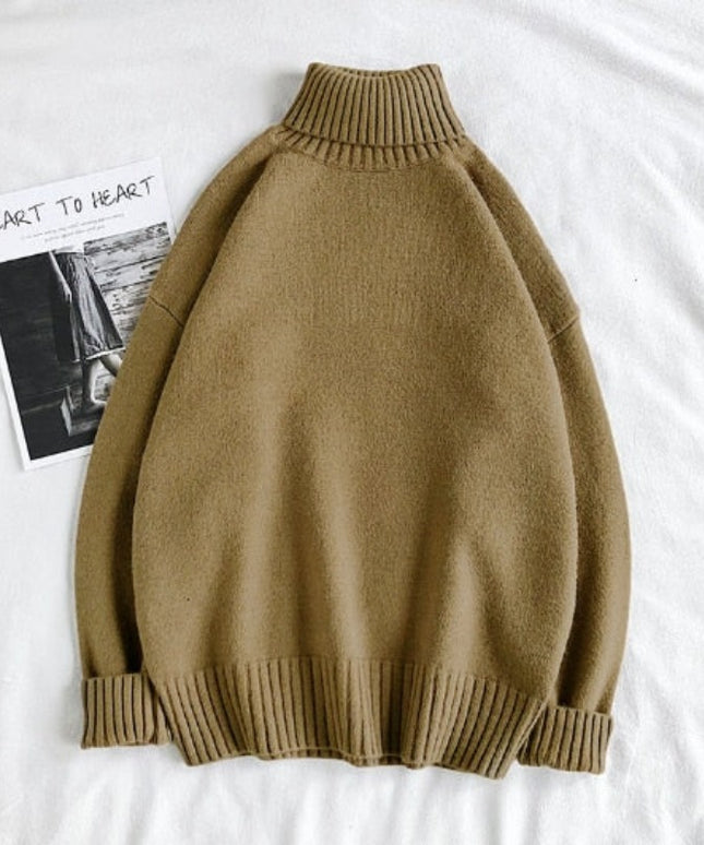 Męski sweter typu golf o kroju oversize