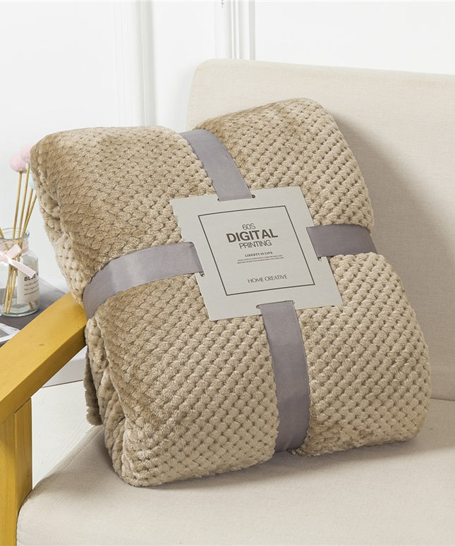 Koc dekoracyjny miękki w jednolitych kolorach