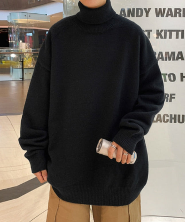 Męski sweter typu golf o kroju oversize