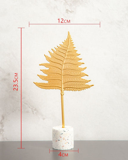 Figurka dekoracyjna liść w złotym kolorze