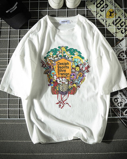 Męski t-shirt z kolorowym nadrukiem