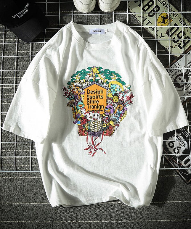 Męski t-shirt z kolorowym nadrukiem