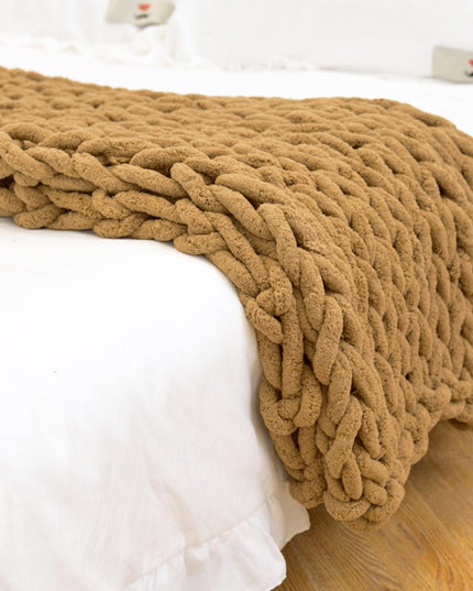 Koc dziergany narzuta na łóżko