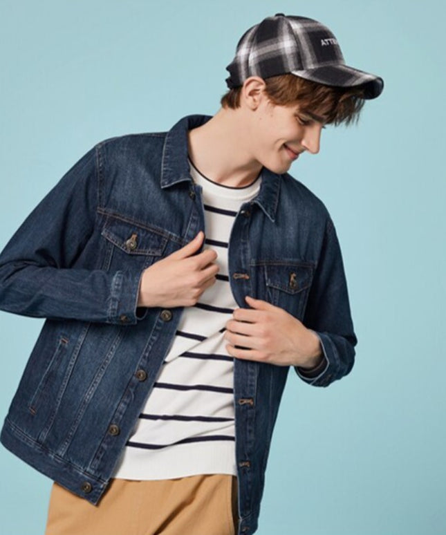 Męska kurtka jeansowa klasyczna o luźnym kroju