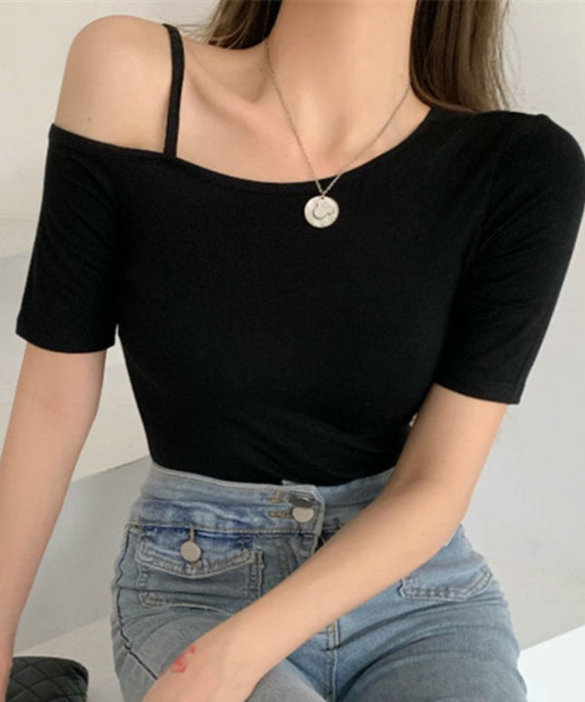 Damski T-shirt na jedno ramię