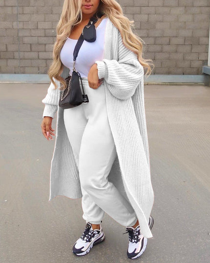 Damski długi sweter typu kardigan