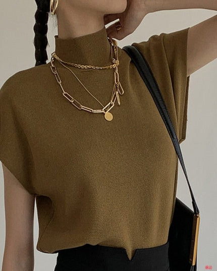 Damski T-shirt z golfem