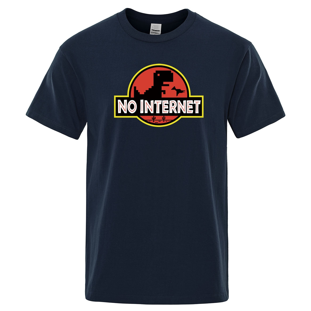 Męski T-shirt z napisem "NO INTERNET"