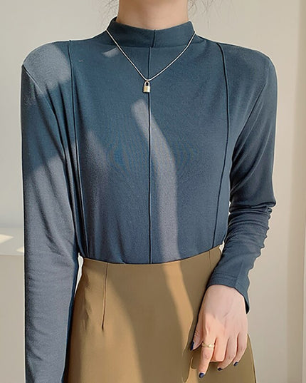 Damska koszulka z długim rękawem i golfem