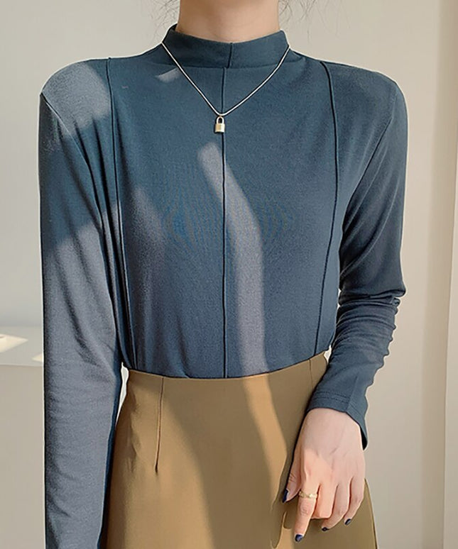 Damska koszulka z długim rękawem i golfem