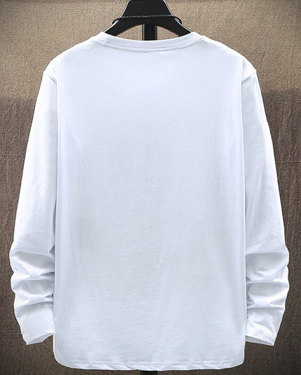 Męska koszulka z długim rękawem o luźnym kroju z nadrukiem