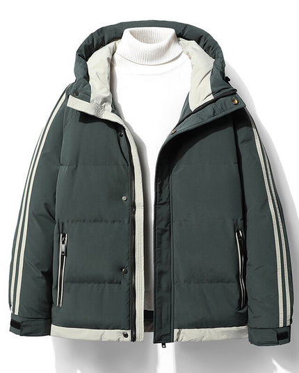 Męska kurtka zimowa z kontrastowymi paskami na rękawach