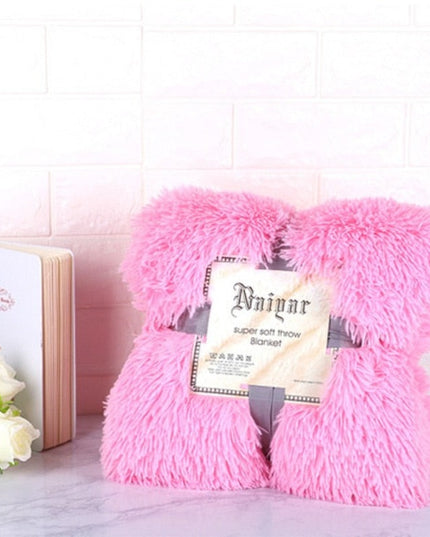 Miękki koc z długim włosiem