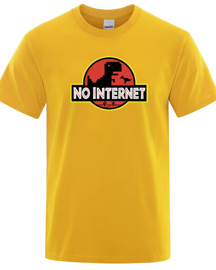 Męski T-shirt z napisem "NO INTERNET"