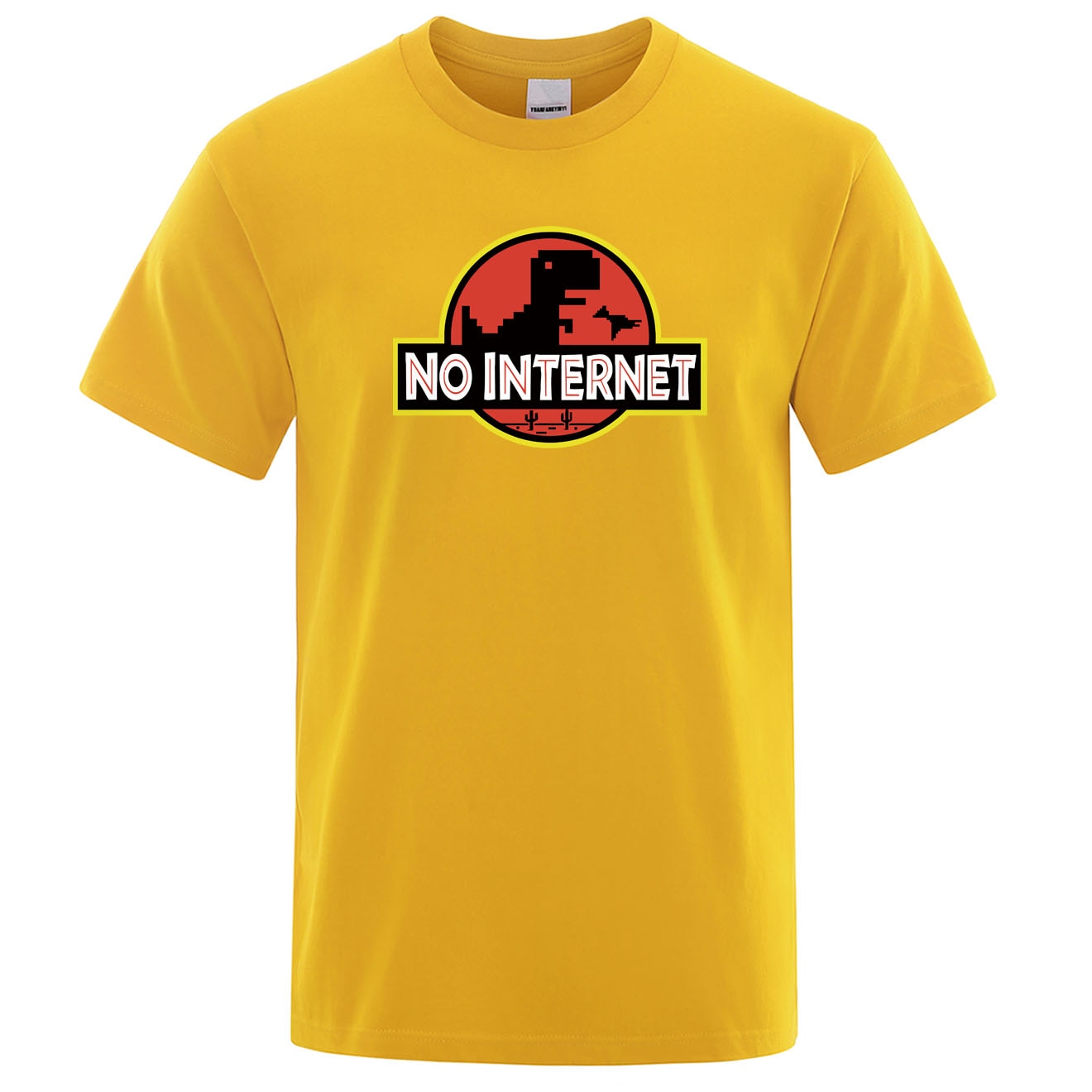 Męski T-shirt z napisem "NO INTERNET"