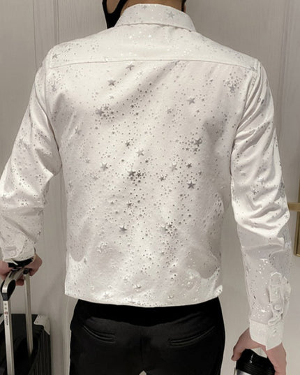 Męska koszula dopasowana w gwieździsty wzór