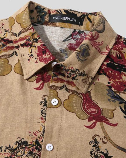 Męska koszula letnia bawełniana we wzory