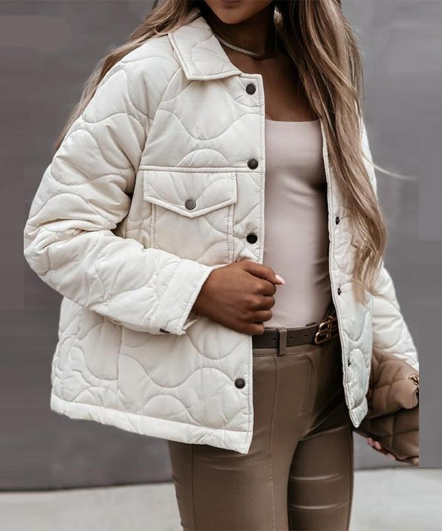 Damska kurtka zimowa krótka z kieszeniami