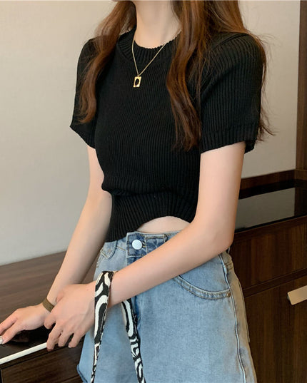 Damski T-shirt klasyczny w prążki