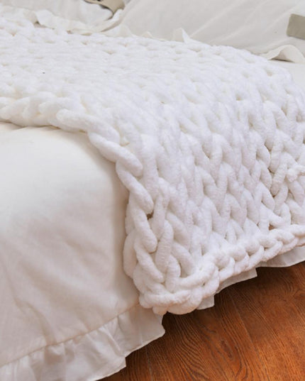 Koc dziergany narzuta na łóżko