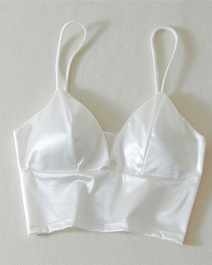 Damski top satynowy na ramiączkach