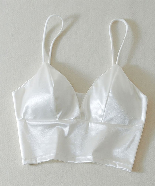 Damski top satynowy na ramiączkach