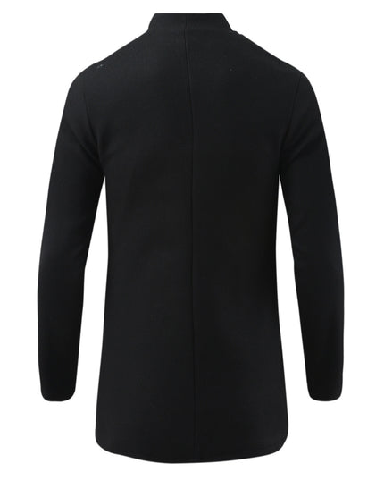 Męski płaszcz trzyrzędowy ze stójką