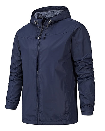 Męska kurtka przejściowa przeciwdeszczowa klasyczna z kapturem