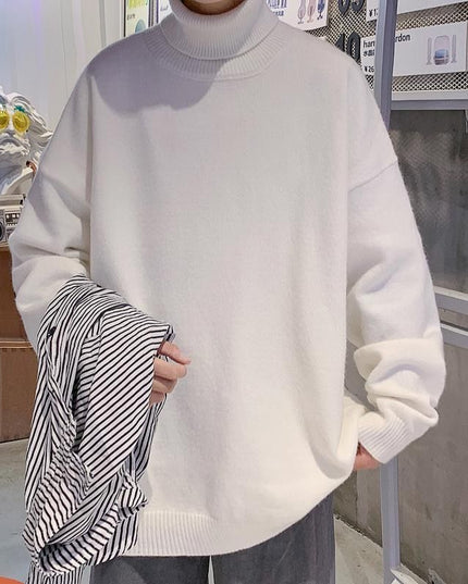 Męski sweter typu golf o kroju oversize