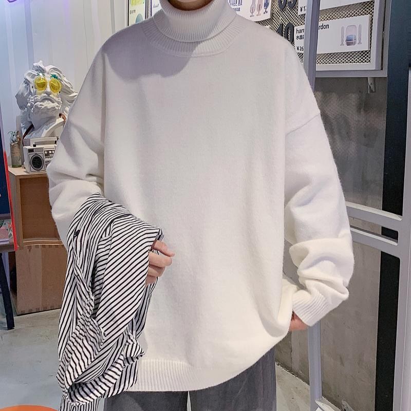 Męski sweter typu golf o kroju oversize