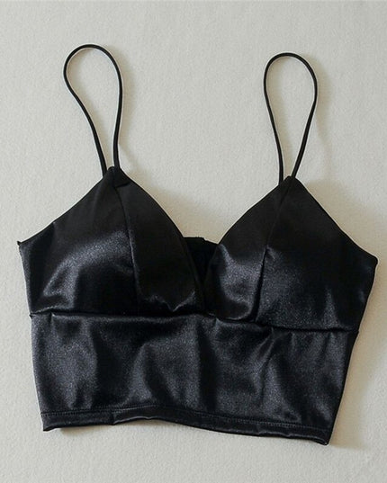 Damski top satynowy na ramiączkach