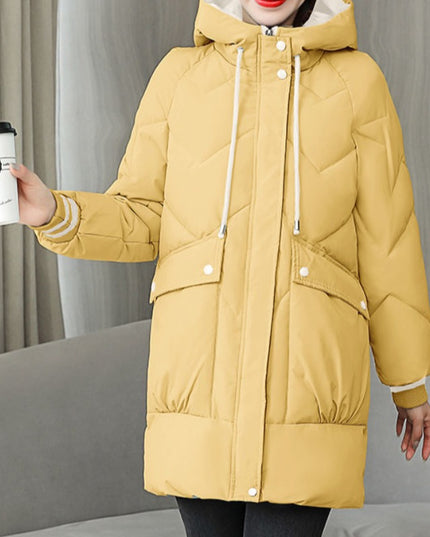 Damska kurtka klasyczna zimowa z kapturem