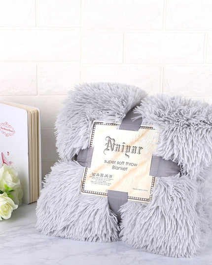 Miękki koc z długim włosiem