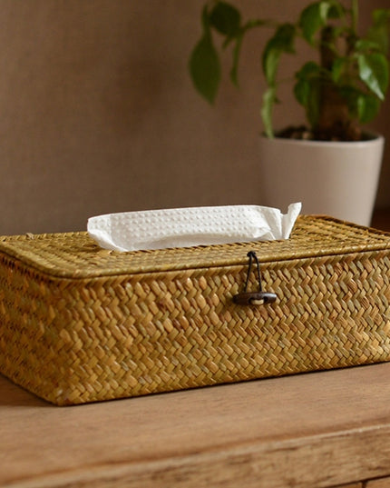 Pudełko na chusteczki rattanowe organizer