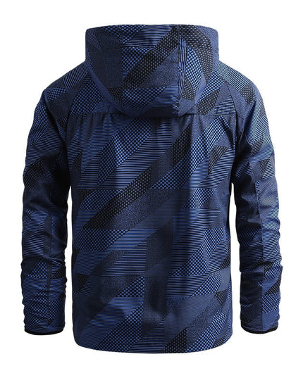 Męska kurtka przejściowa wiatrówka z kapturem