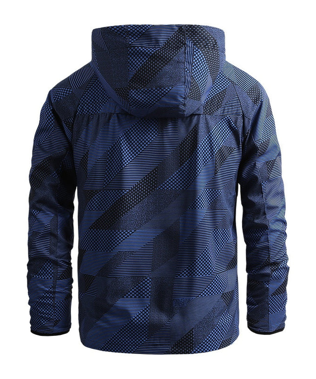 Męska kurtka przejściowa wiatrówka z kapturem