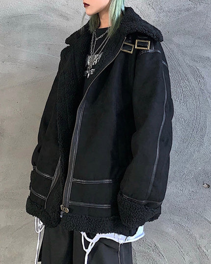 Damska kurtka zimowa pilotka z kożuszkiem