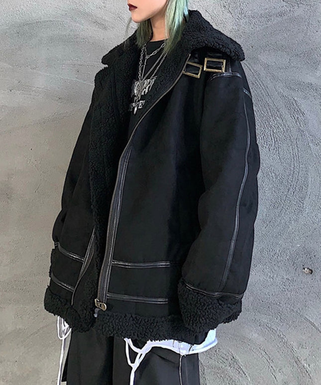 Damska kurtka zimowa pilotka z kożuszkiem