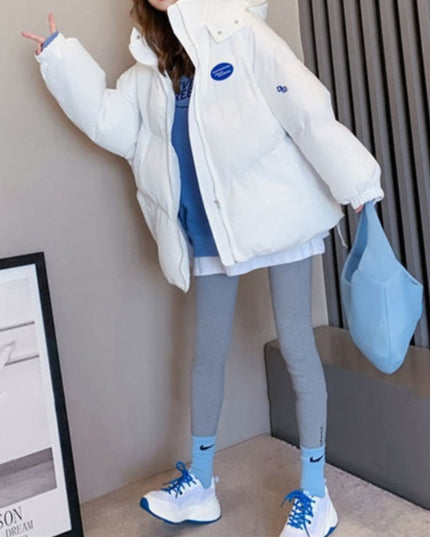 Damska kurtka zimowa oversize z kapturem