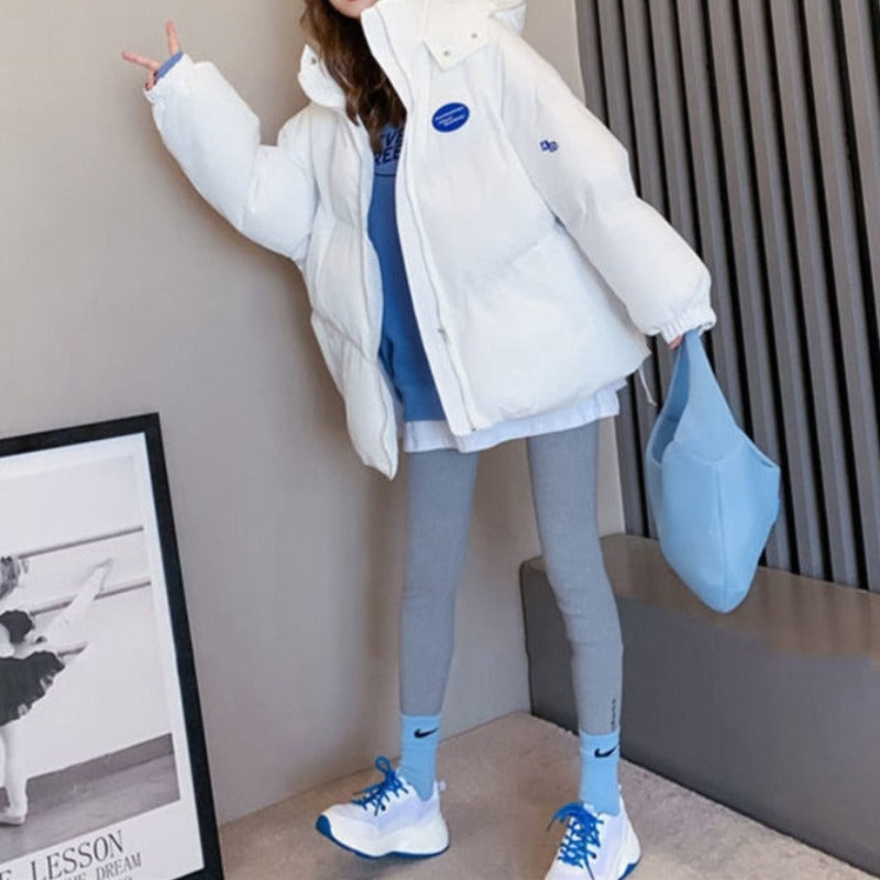 Damska kurtka zimowa oversize z kapturem