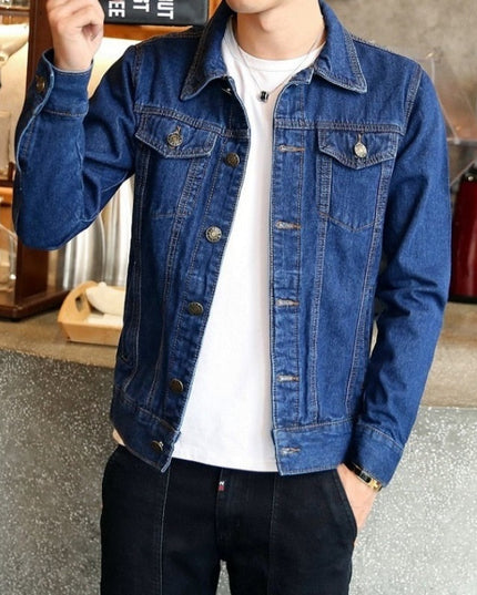 Męska kurtka jeansowa klasyczna o prostym kroju