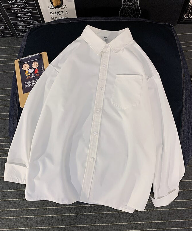 Męska koszula gładka o kroju oversize