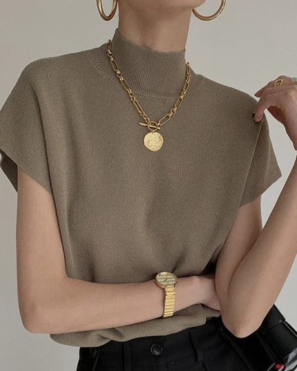 Damski T-shirt z golfem