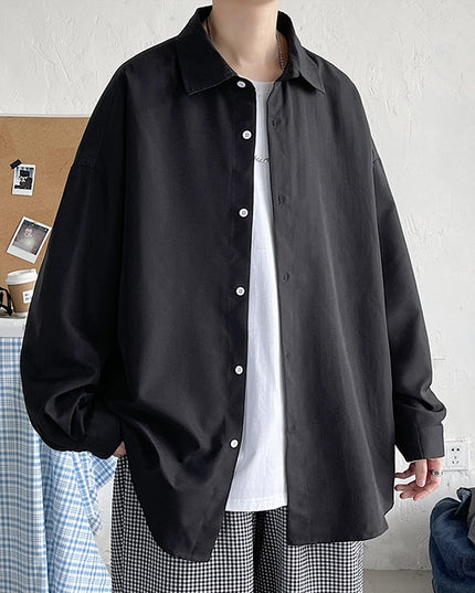 Męska koszula gładka o kroju oversize