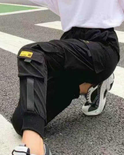 Damskie spodnie cargo z wysokim stanem