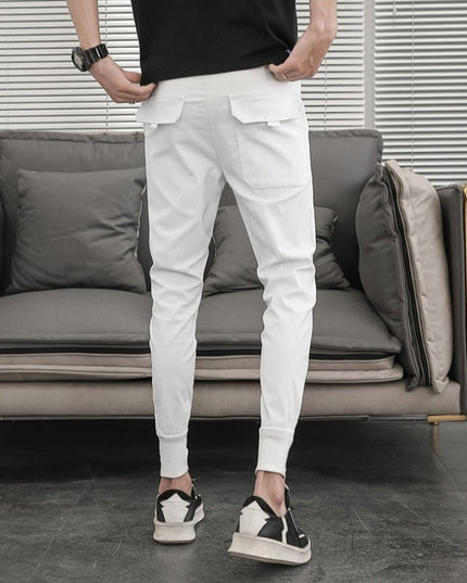 Męskie spodnie eleganckie ze zwężanymi nogawkami