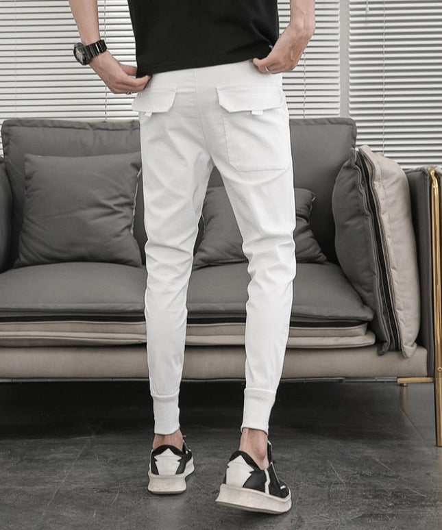 Męskie spodnie eleganckie ze zwężanymi nogawkami