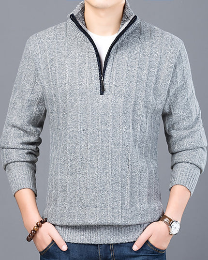 Męski sweter rozpinany z kołnierzykiem